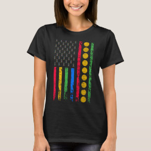 American Sports Flag Autiseness Awareness Month Vo T-Shirt