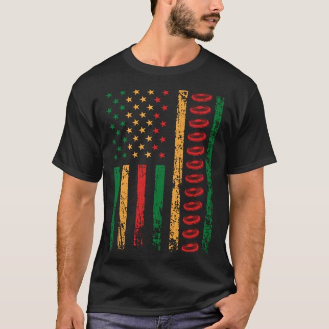 American Sports Flag Black History Month Ultimate  T-Shirt (Vorderseite)