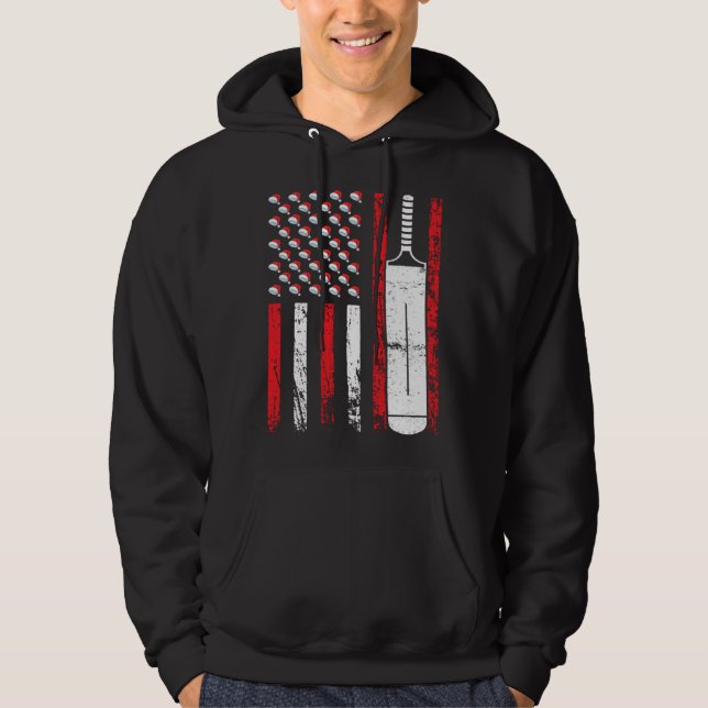 American Sports Flag Christmas Cricket Athletic Hoodie (Vorderseite)