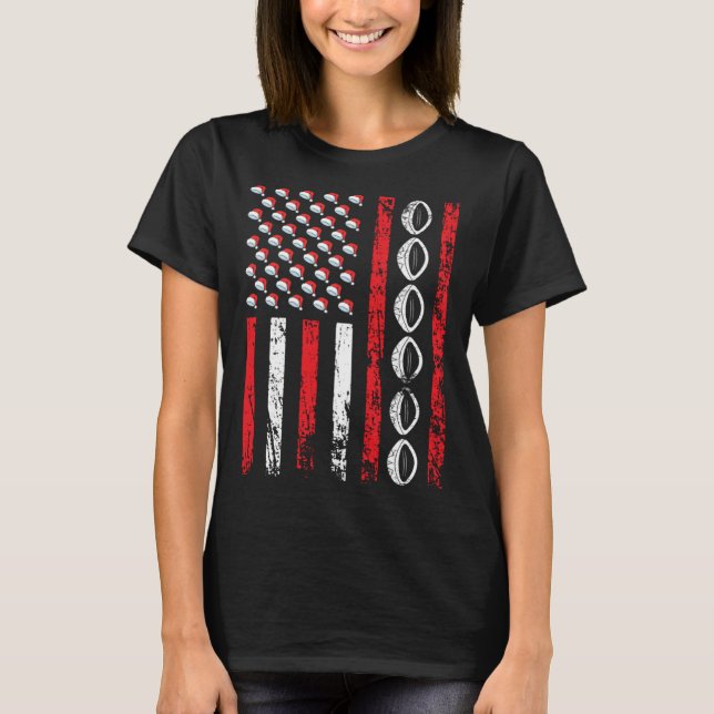 American Sports Flag Christmas Rugby Athletic Foot T-Shirt (Vorderseite)