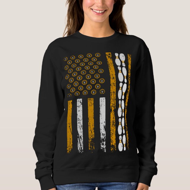 American Sports Flag Construction Tools Bowling Pi Sweatshirt (Vorderseite)