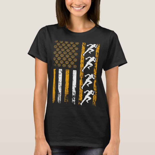 American Sports Flag Construction Track And Field T-Shirt (Vorderseite)
