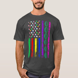 American Sports Flag Hispanic Heritage Month Rugby T-Shirt