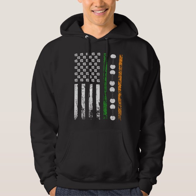 American Sports Flag St Patrick s Day Table Tennis Hoodie (Vorderseite)