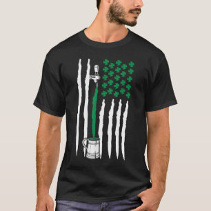 American St Patricks Day Kleeblatt and Beer T-Shirt