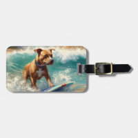 American Staffordshire Beach Surfing Malerei
