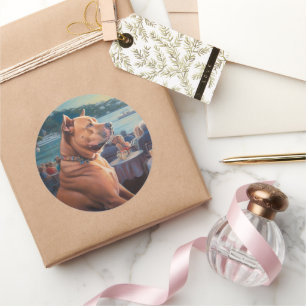 American Staffordshire Christmas Cruise: Pawsome Runder Aufkleber