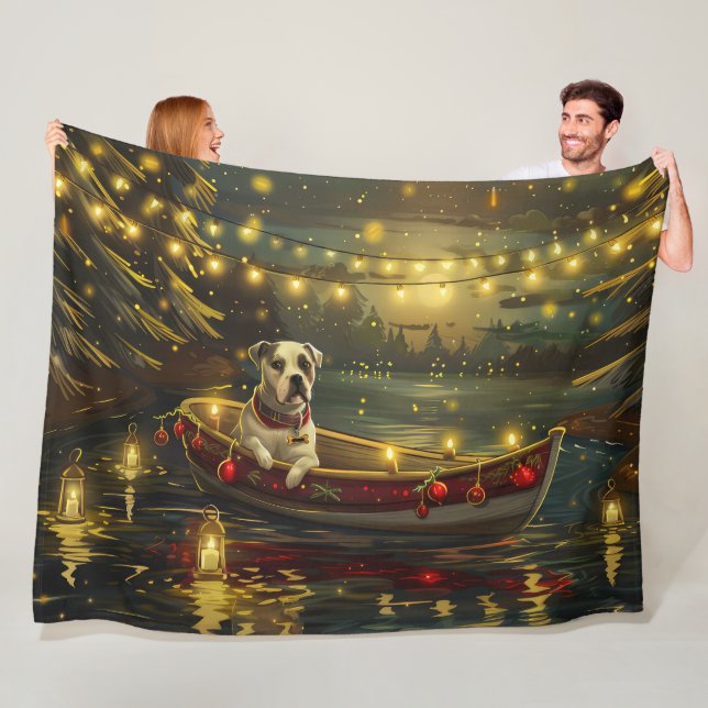 American Staffordshire Christmas Festive Voyage Fleecedecke (Beispiel)