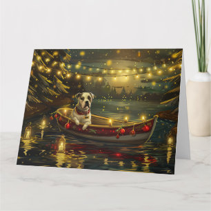 American Staffordshire Christmas Festive Voyage Karte