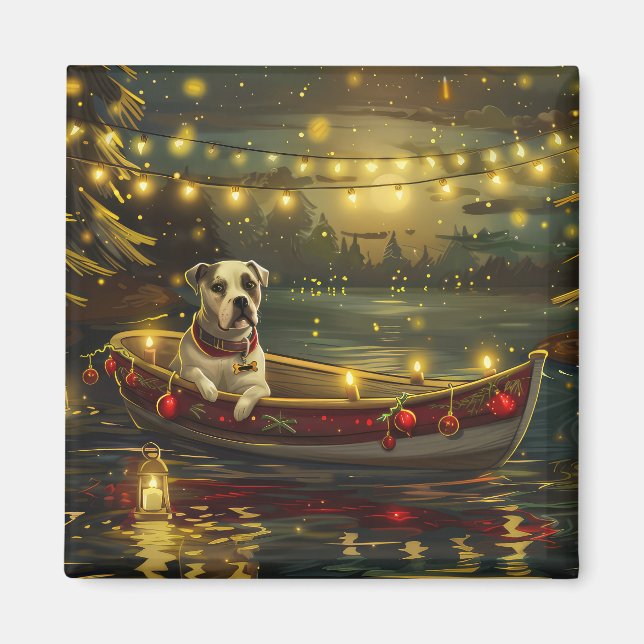 American Staffordshire Christmas Festive Voyage Magnet (Vorne)