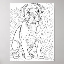 American Staffordshire Dog Aduloring Poster