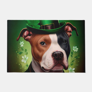 American Staffordshire dog am St. Patrick's Day Fußmatte
