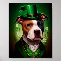 American Staffordshire dog am St. Patrick's Day