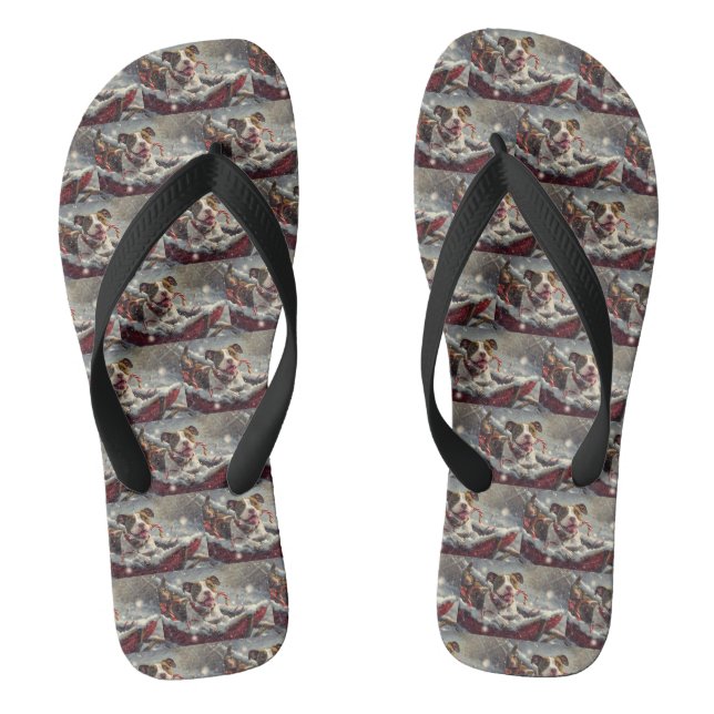 American Staffordshire Dog Christmas Festive Flip Flops (Fußbett)