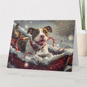 American Staffordshire Dog Christmas Festive Karte