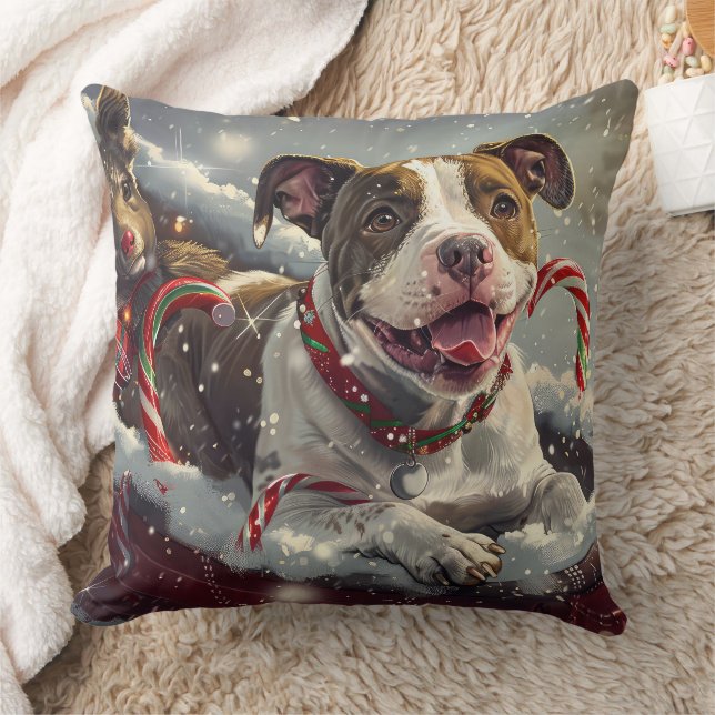 American Staffordshire Dog Christmas Festive Kissen (Decke)