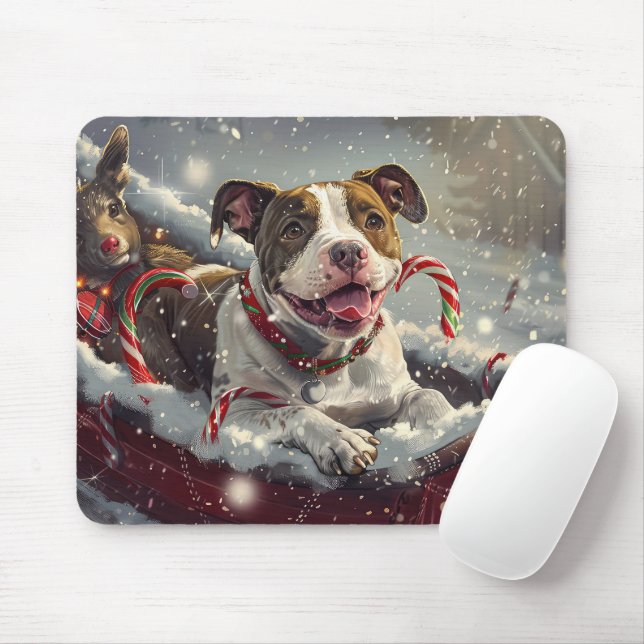 American Staffordshire Dog Christmas Festive Mousepad (Mit Mouse)