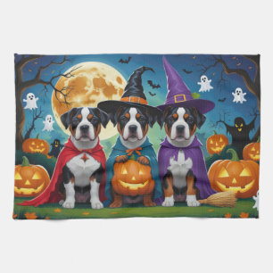 American Staffordshire Dog Pumpkin Halloween Funny Geschirrtuch