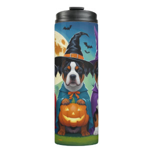 American Staffordshire Dog Pumpkin Halloween Funny Thermosbecher