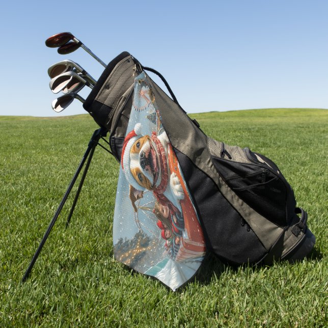 American Staffordshire Dog Weihnachten Golfhandtuch (Gras)