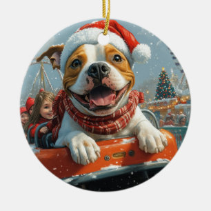 American Staffordshire Dog Weihnachten Keramik Ornament