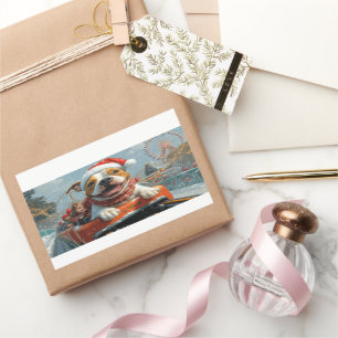 American Staffordshire Dog Weihnachten Rechteckiger Aufkleber