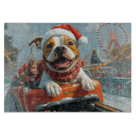 American Staffordshire Dog Weihnachten Schneidebrett