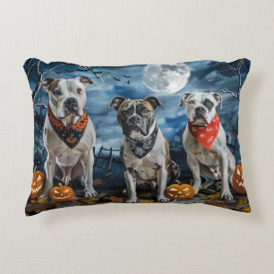 American Staffordshire Halloween Spooky Dekokissen