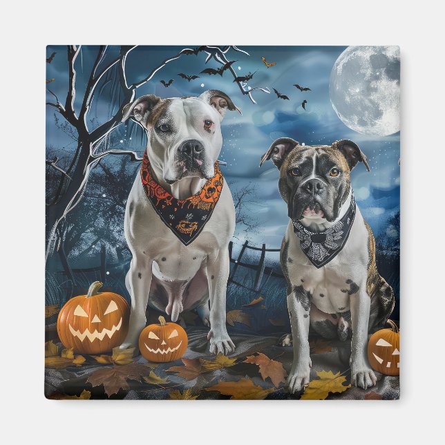 American Staffordshire Halloween Spooky Magnet (Vorne)