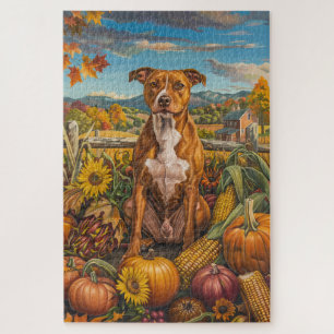 American Staffordshire Herbsternte Erntedank Puzzle