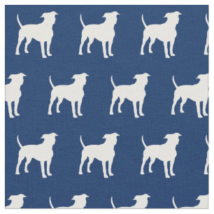 American Staffordshire Hund Silhouette Navy Blue Stoff
