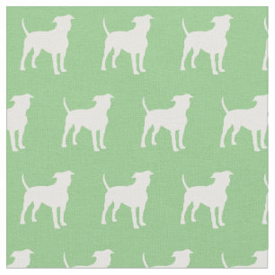 American Staffordshire Hund Silhouette Sage Green Stoff
