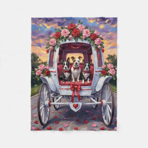 American Staffordshire Hund Valentinstag Fleecedecke