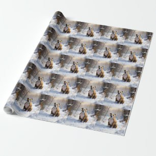 American Staffordshire Lass es schneien Weihnachte Geschenkpapier