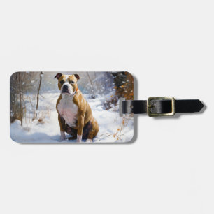 American Staffordshire Let It Snow Christmas Gepäckanhänger