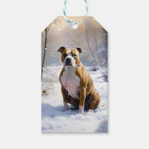 American Staffordshire Let It Snow Christmas Geschenkanhänger