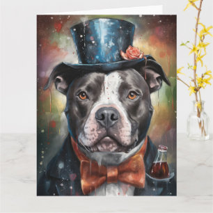 American Staffordshire New Year Card Karte
