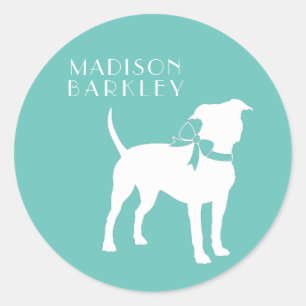 American Staffordshire Pit bull Doppy Puppy Runder Aufkleber