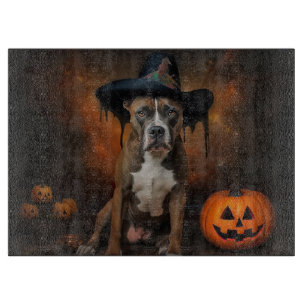American Staffordshire Pumpkins Halloween Beängsti Schneidebrett
