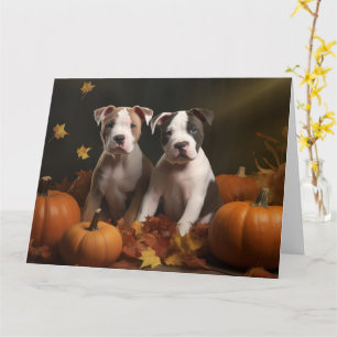 American Staffordshire Puppy Herbst Delight Karte