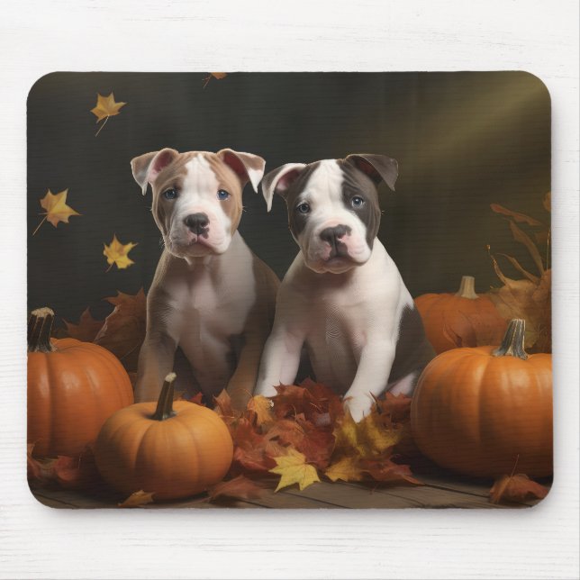 American Staffordshire Puppy Herbst Delight Mousepad (Vorne)