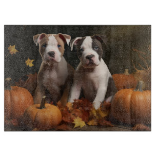 American Staffordshire Puppy Herbst Delight Schneidebrett