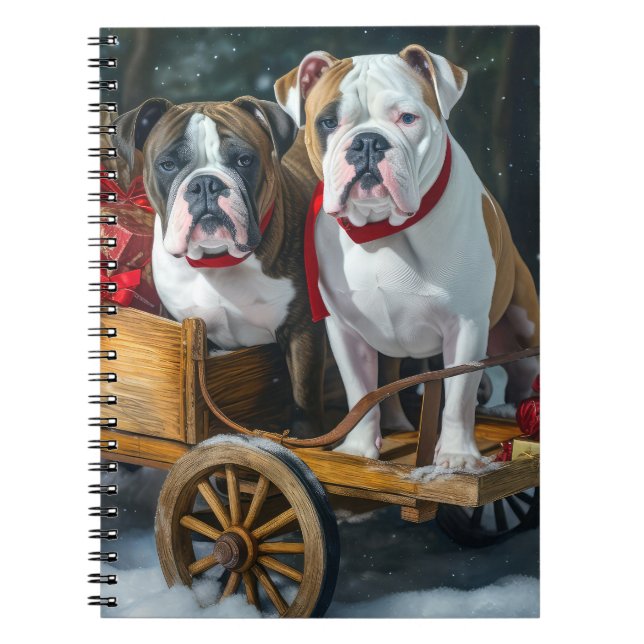 American Staffordshire Snowy Sleigh Weihnachten Notizblock (Vorderseite)