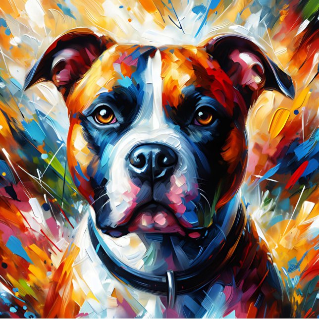 American Staffordshire Terrier Acrylic Art Print Puzzle (American Staffordshire Dog Terrier Acrylic Art Print)