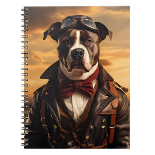 American Staffordshire Terrier Aviator Vintag Notizblock