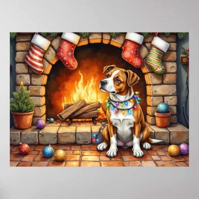 American Staffordshire Terrier Christmas Lights Poster (Vorne)