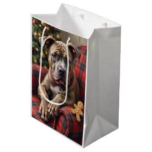 American Staffordshire Terrier Cozy Weihnachten Mittlere Geschenktüte