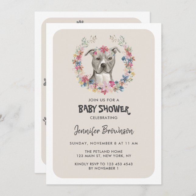 American Staffordshire Terrier Dog Celebration Einladung (Vorne/Hinten)