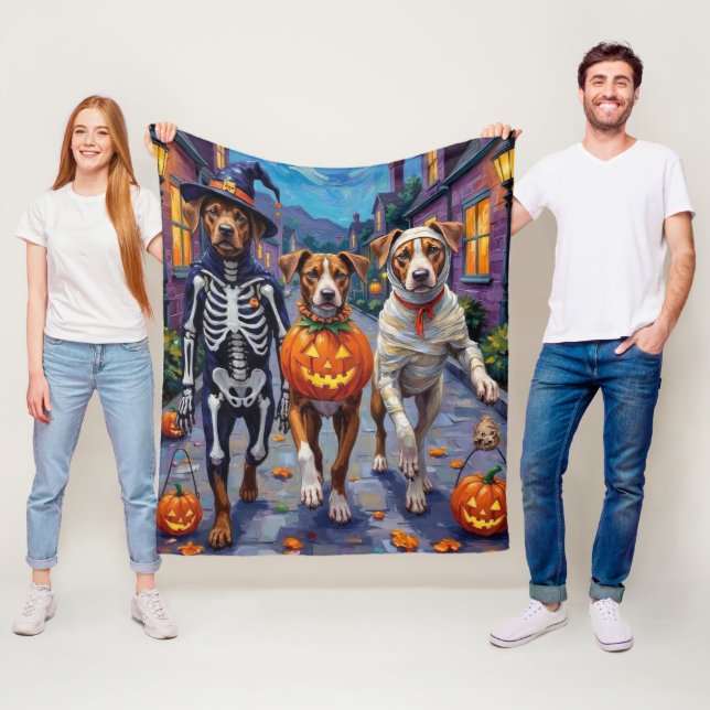 American Staffordshire Terrier Dogs Halloween Fleecedecke (Beispiel)