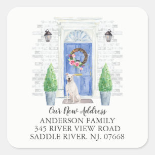 American Staffordshire Terrier Door Address Label Quadratischer Aufkleber